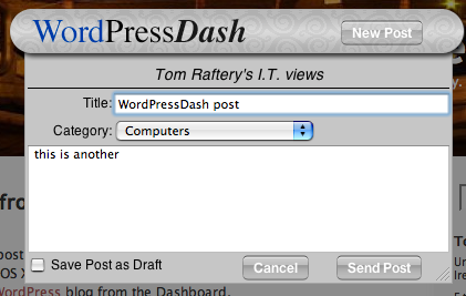 WordPressDash - a WordPress dashboard widget